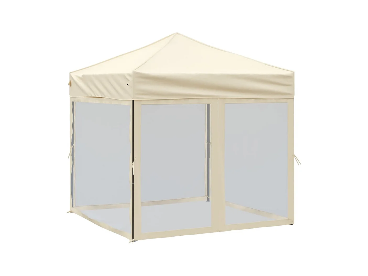 Carpa plegable para fiestas con paredes Crema 2x2 m