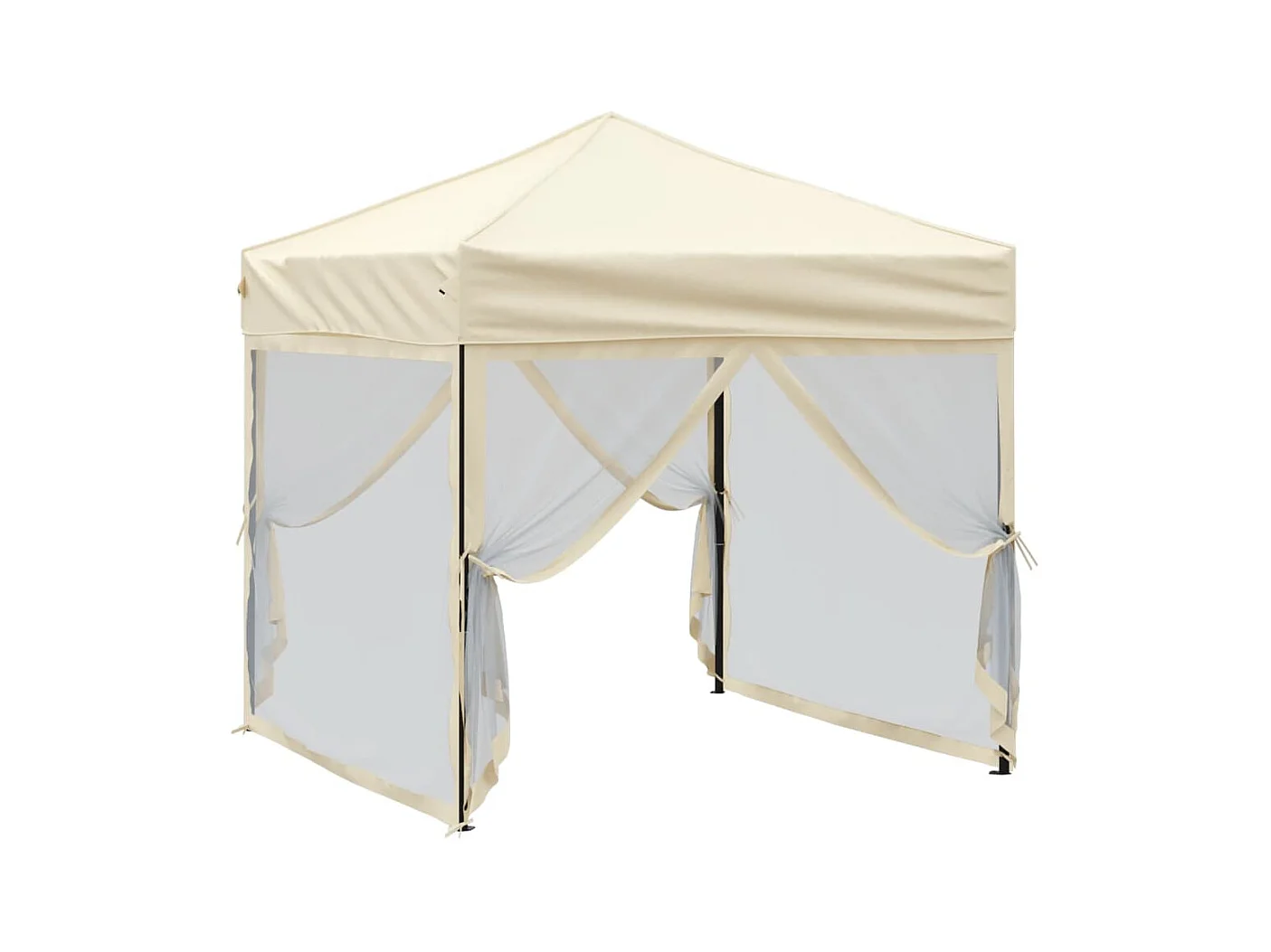 Carpa plegable para fiestas con paredes Crema 2x2 m