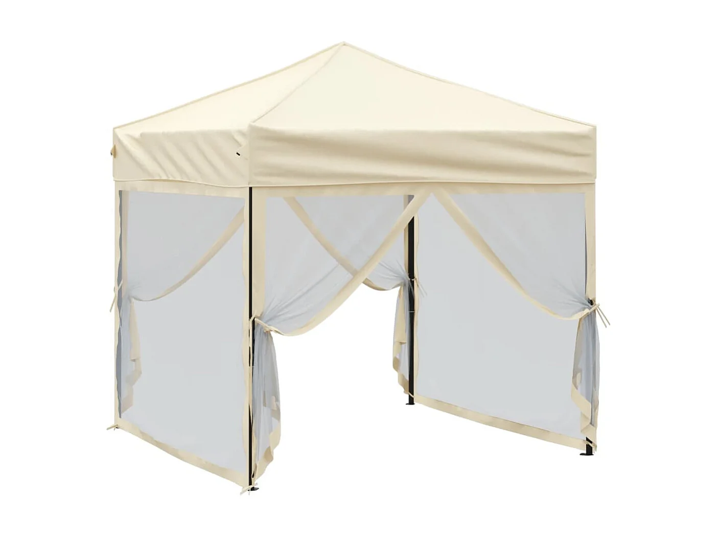 Carpa plegable para fiestas con paredes Crema 2x2 m