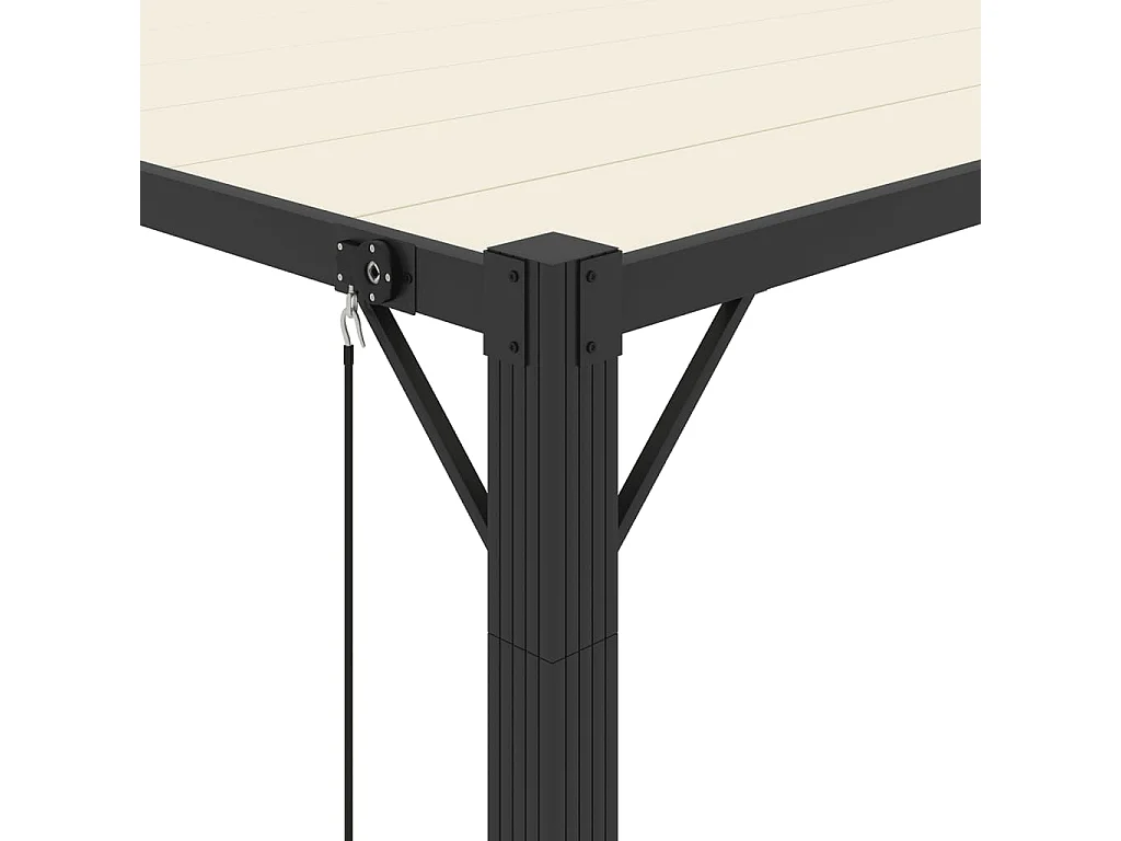 Gazebo de aluminio y lona color crema de 3 x 4 m con techo de lamas