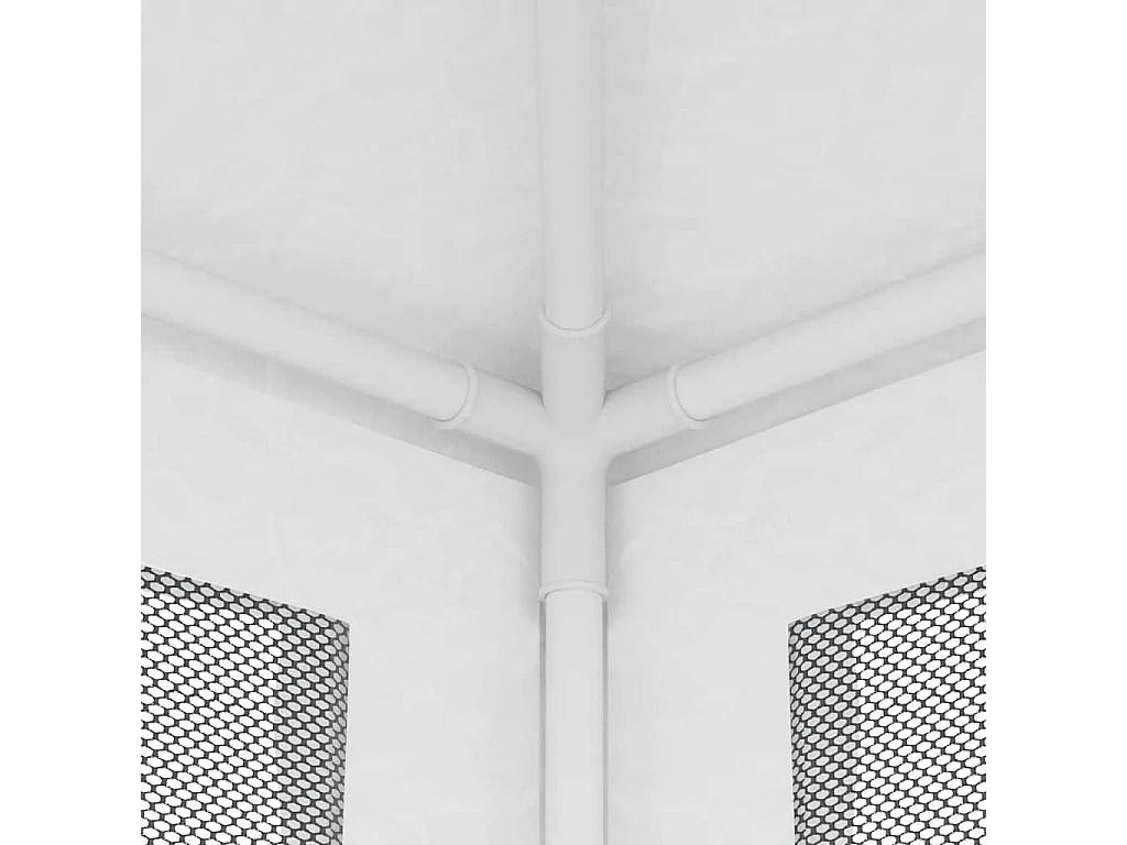 Carpa de recepción con 4 paredes laterales de malla 2x2m Blanca