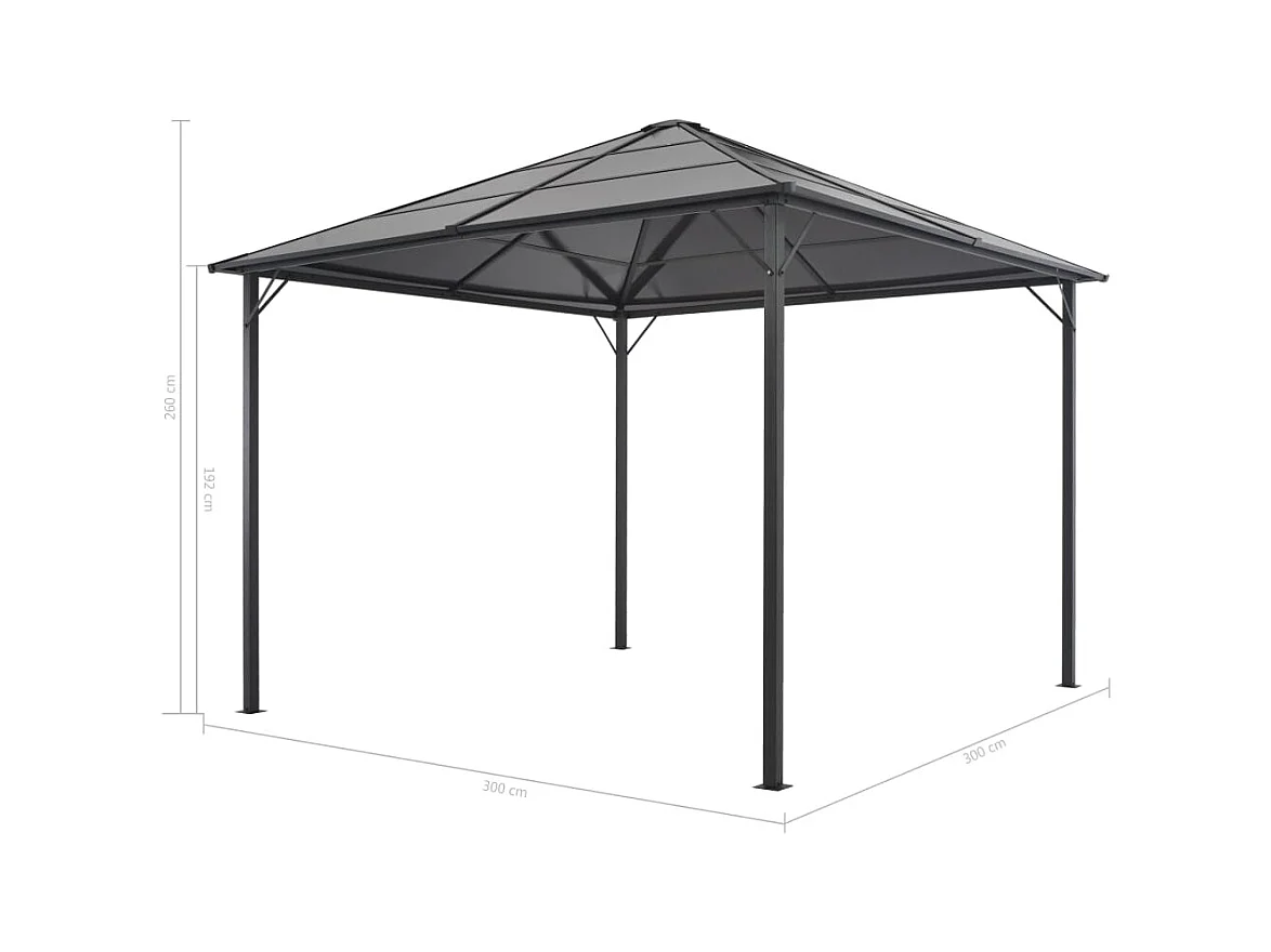 Gazebo met gordijn Aluminium 3x3 m Zwart