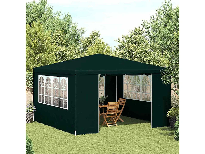 4x4m Groene 90gsm Partytent met Zijwanden