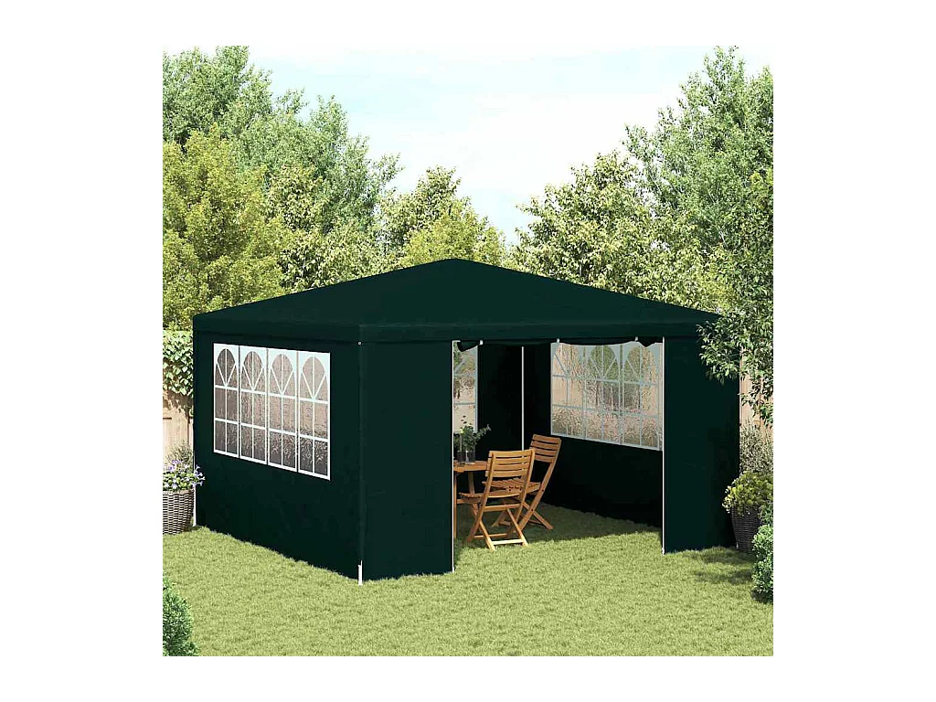 Tenda per feste verde 4x4m 90gsm e pareti laterali