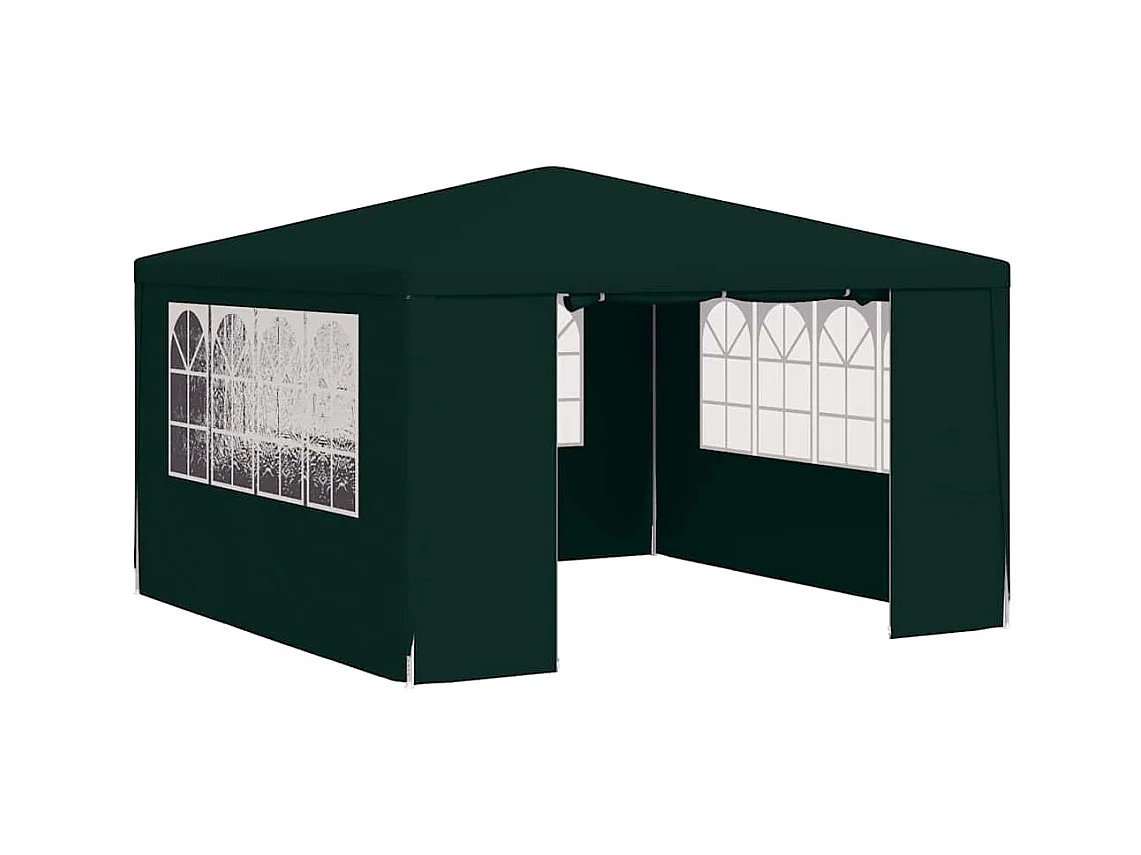 Tenda per feste verde 4x4m 90gsm e pareti laterali