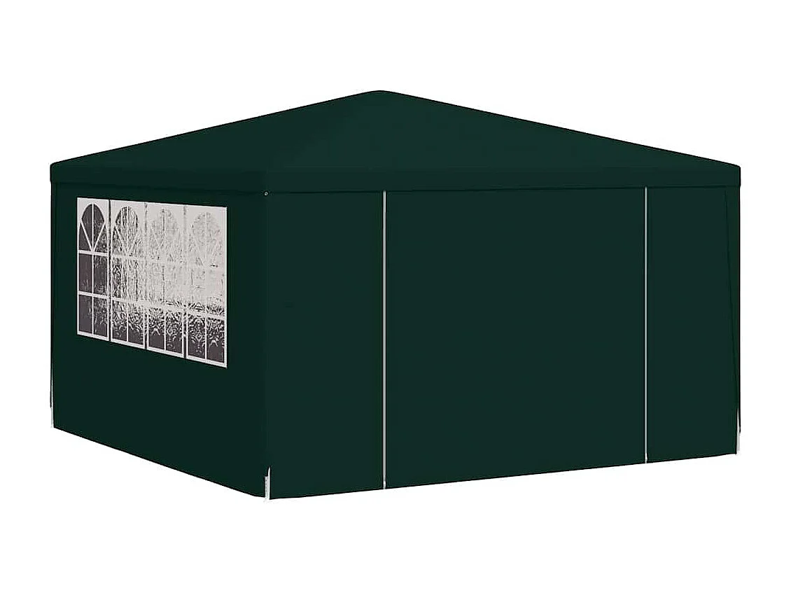 Carpa para fiestas verde de 4 x 4 m y 90 g/m² con paredes laterales