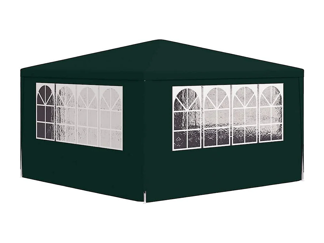 Carpa para fiestas verde de 4 x 4 m y 90 g/m² con paredes laterales