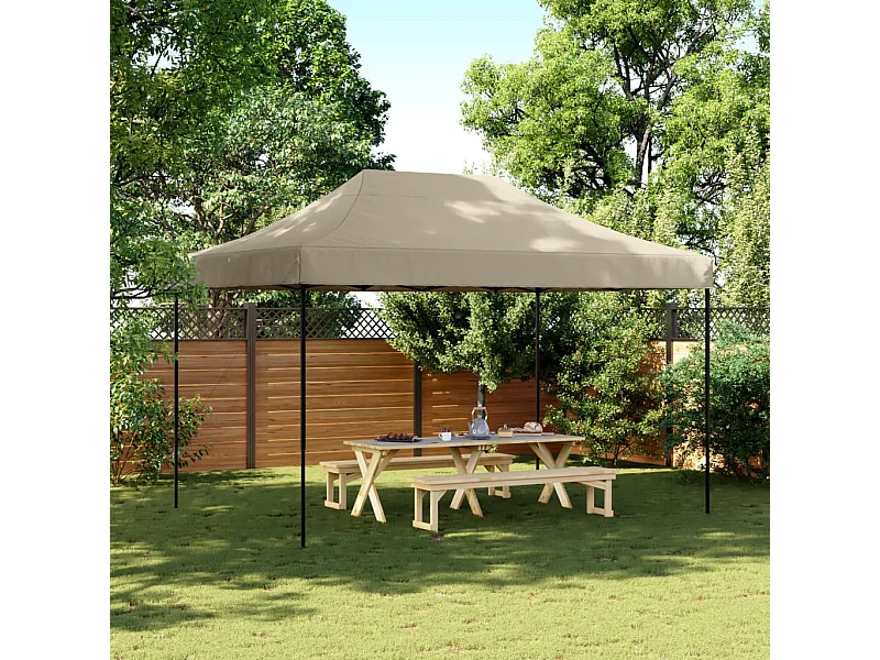 Carpa de recepción plegable retráctil color topo 410x279x315 cm