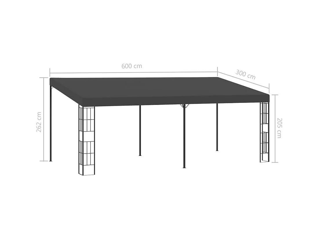 Belvédère mural 3x6 m Anthracite Tissu