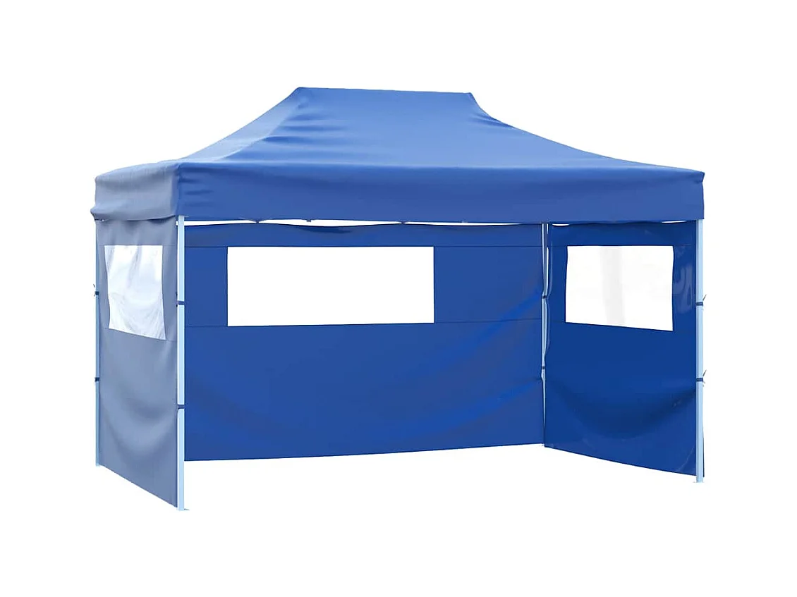 Tienda plegable con 4 paredes laterales 3 x 4,5 m Azul