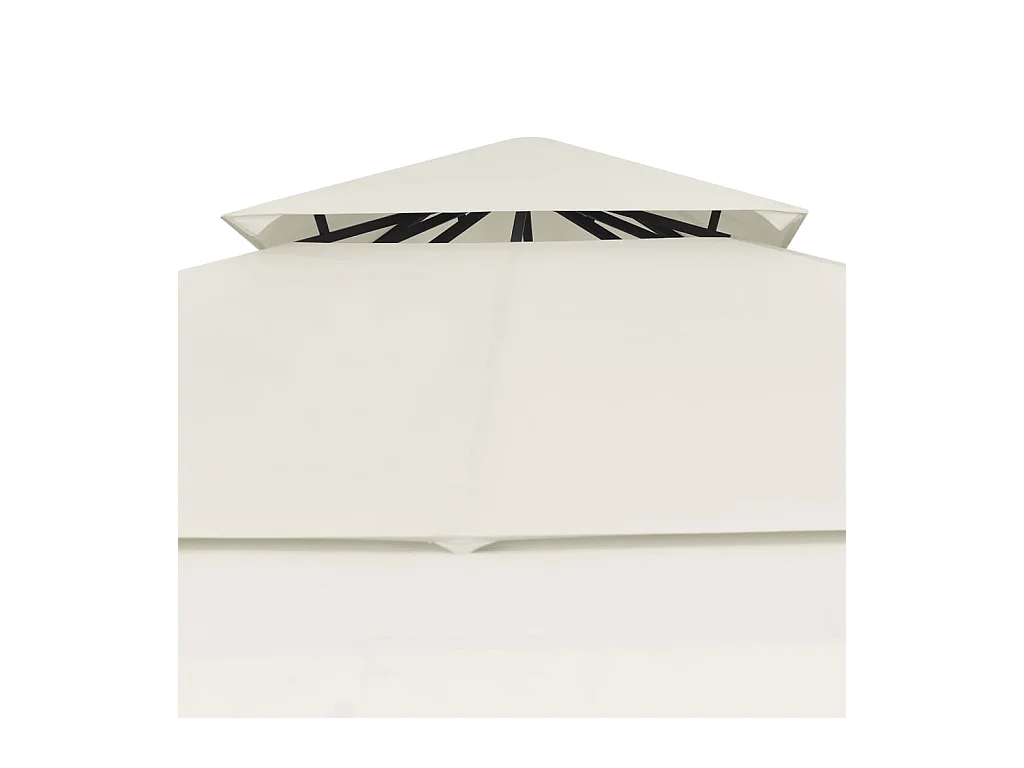 Cenador con techo doble extendido 3x3x2,75 m Crema 180 g/m²