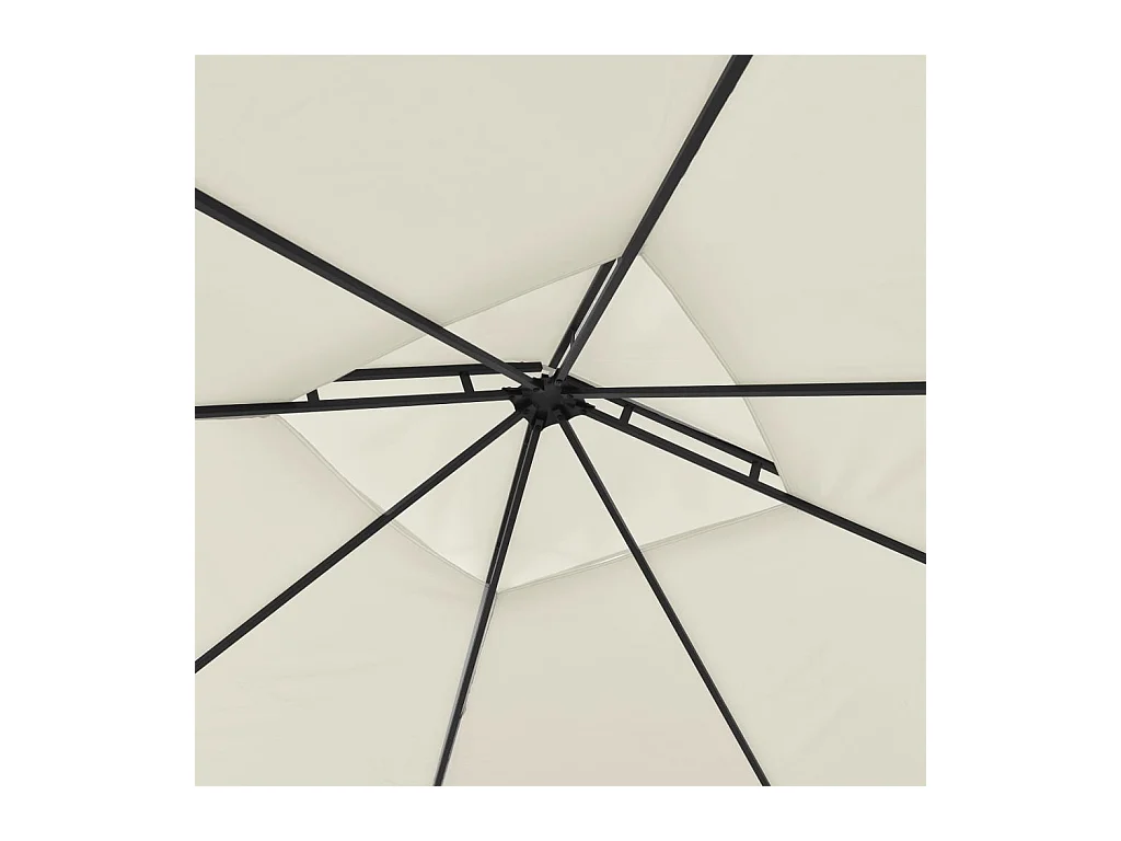 Cenador con techo doble extendido 3x3x2,75 m Crema 180 g/m²