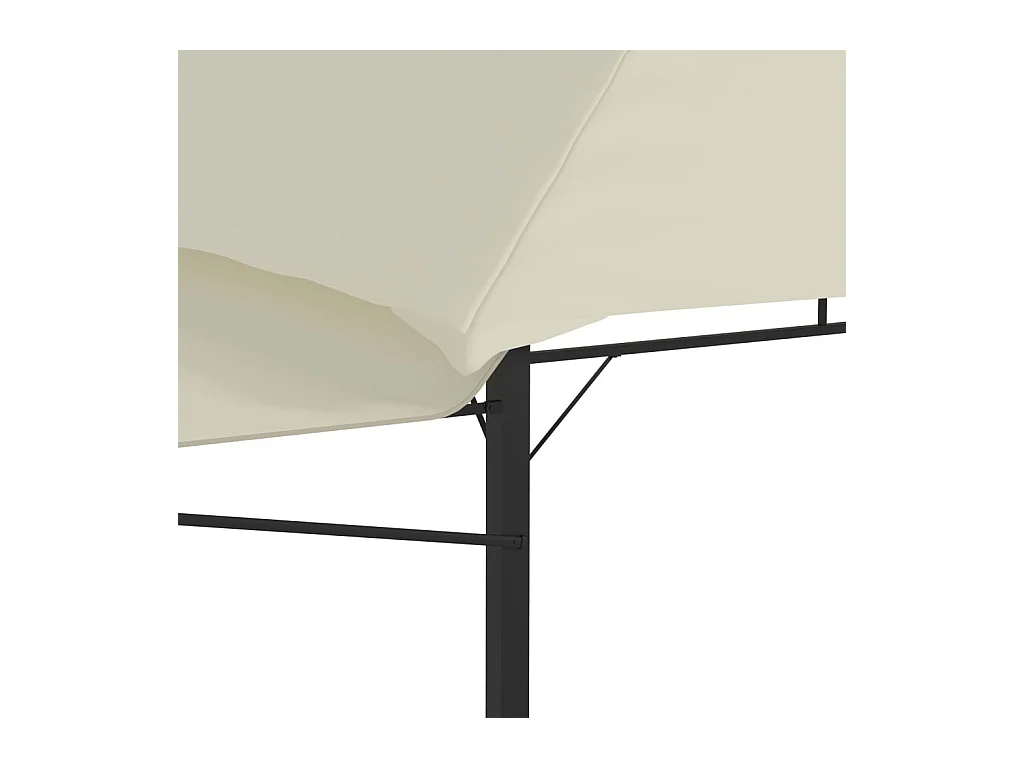 Cenador con techo doble extendido 3x3x2,75 m Crema 180 g/m²