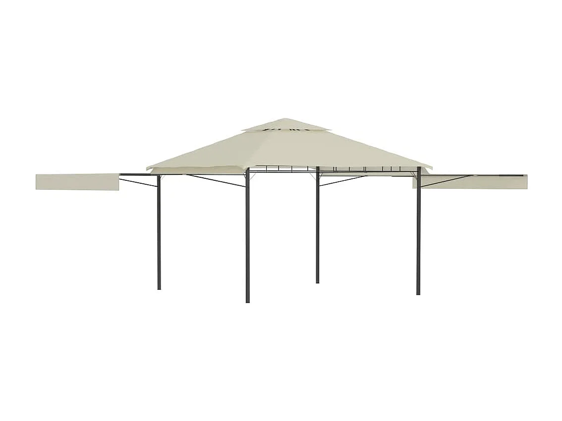 Gazebo con doppio tetto estensibile 3x3x2,75 m Crema 180 g/m²