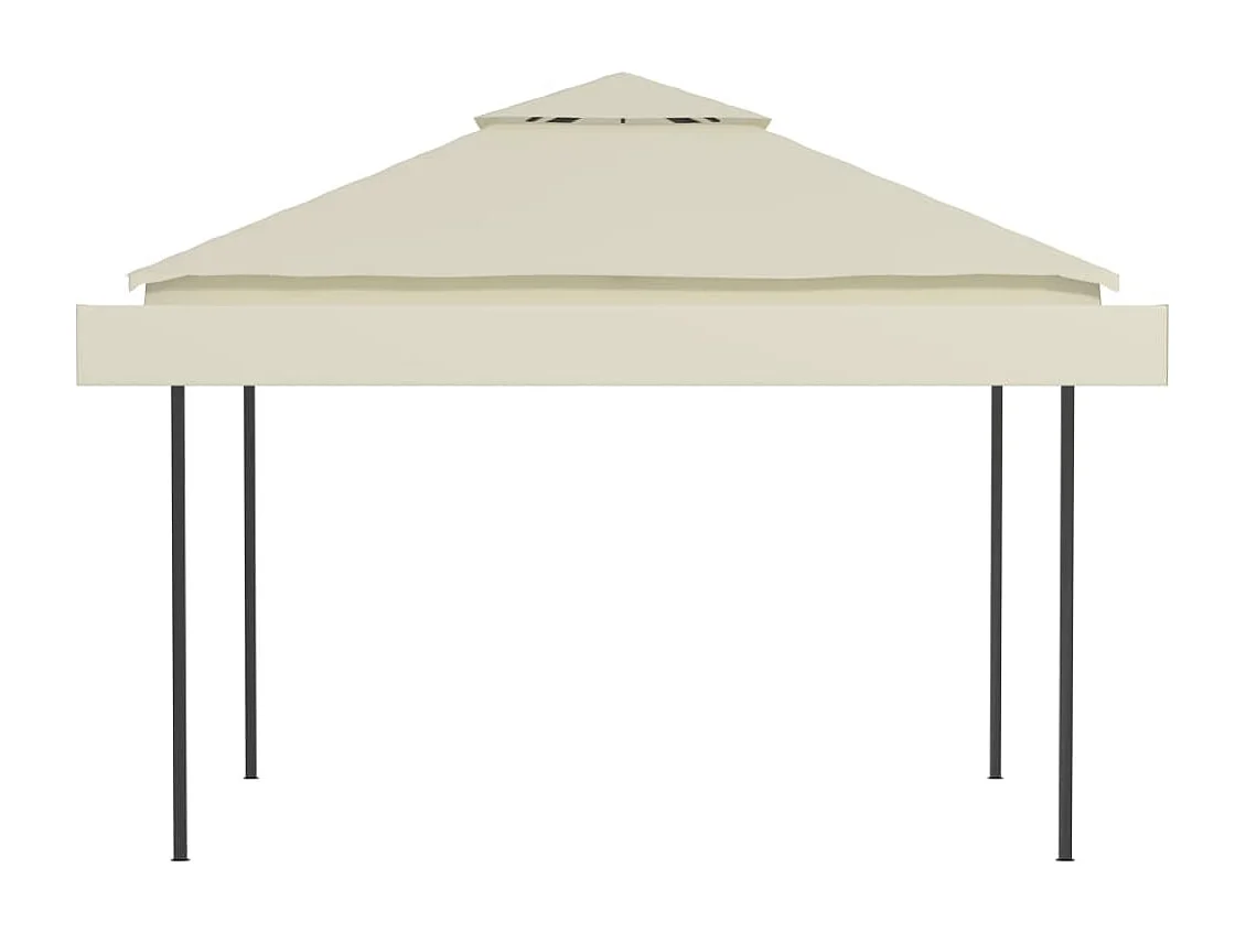 Gazebo con doppio tetto estensibile 3x3x2,75 m Crema 180 g/m²