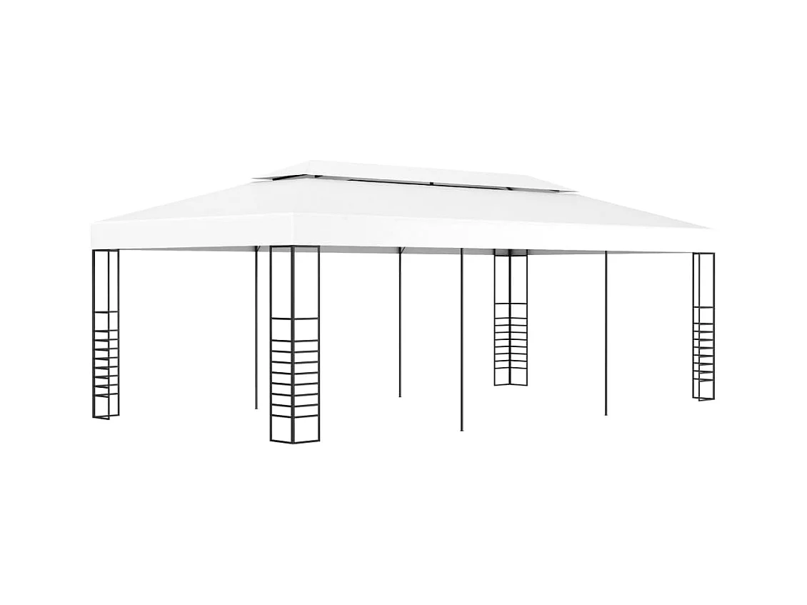 Cenador de jardín 6 x 3 m Blanco
