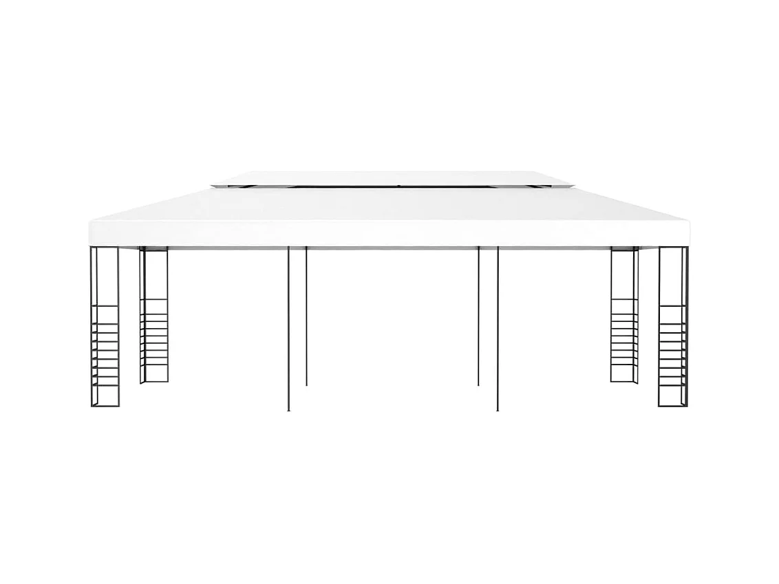 Cenador de jardín 6 x 3 m Blanco