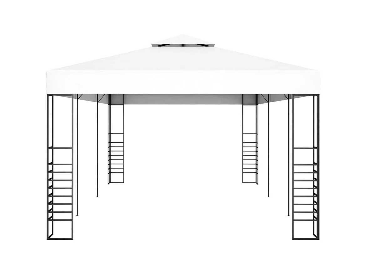 Cenador de jardín 6 x 3 m Blanco