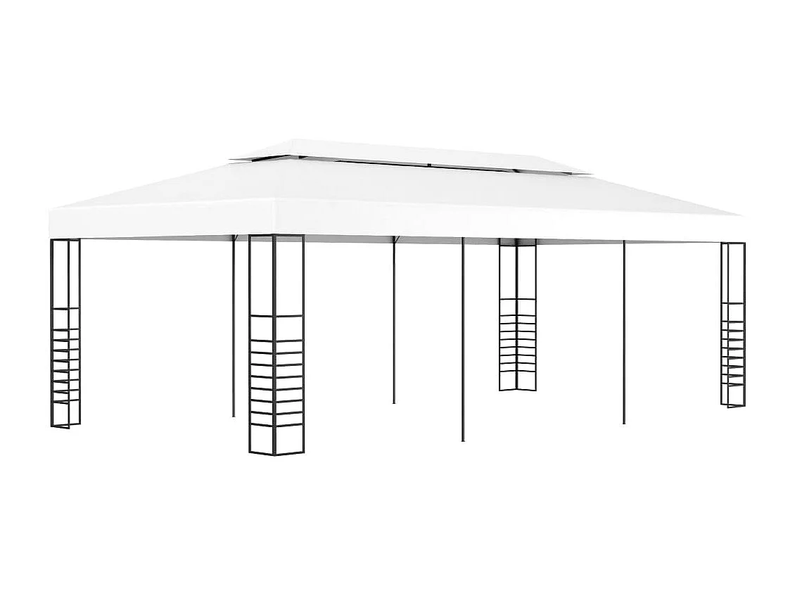Gazebo da giardino 6 x 3 m Bianco