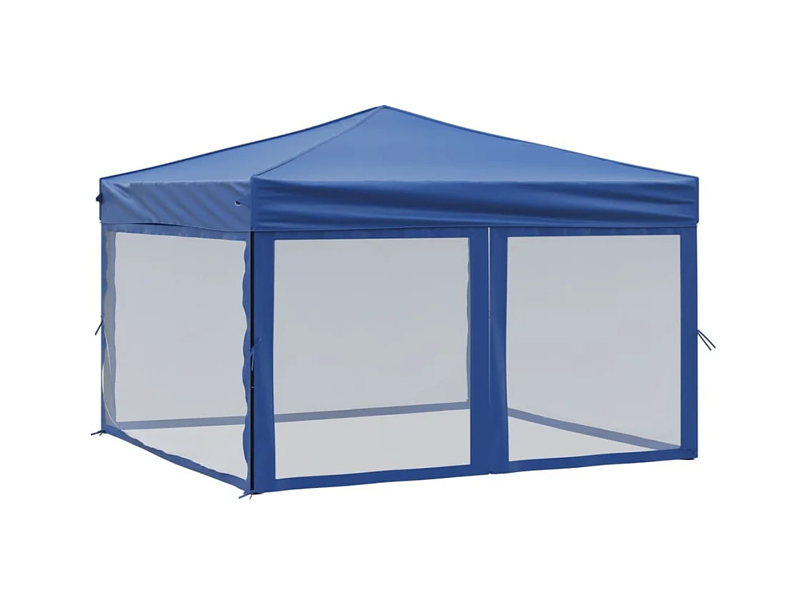 Carpa de recepción plegable con paredes Azul 3x3 m