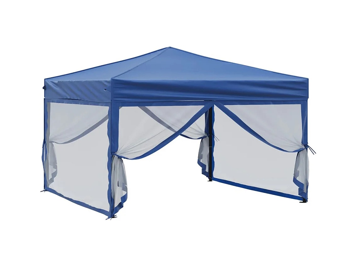 Carpa de recepción plegable con paredes Azul 3x3 m