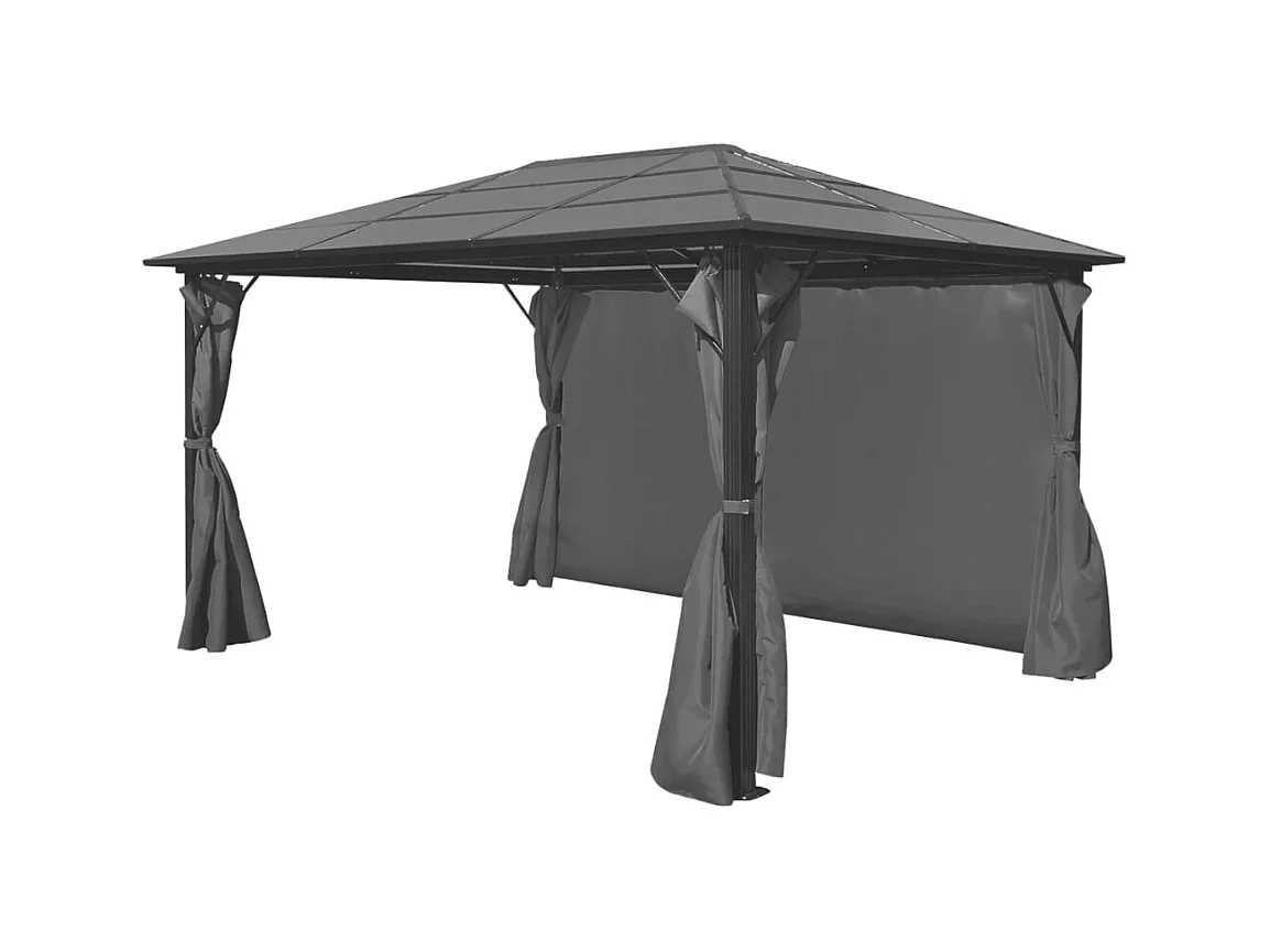 Partyzelt mit Vorhang Anthrazit Aluminium 400 x 300 cm