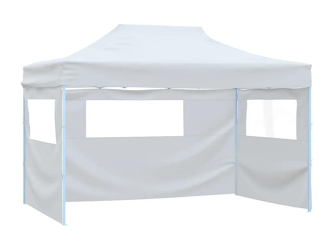 Carpa de recepción plegable 3 paredes 280x410x315 cm Acero Blanco