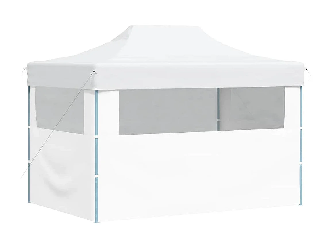 Carpa de recepción plegable 3 paredes 280x410x315 cm Acero Blanco