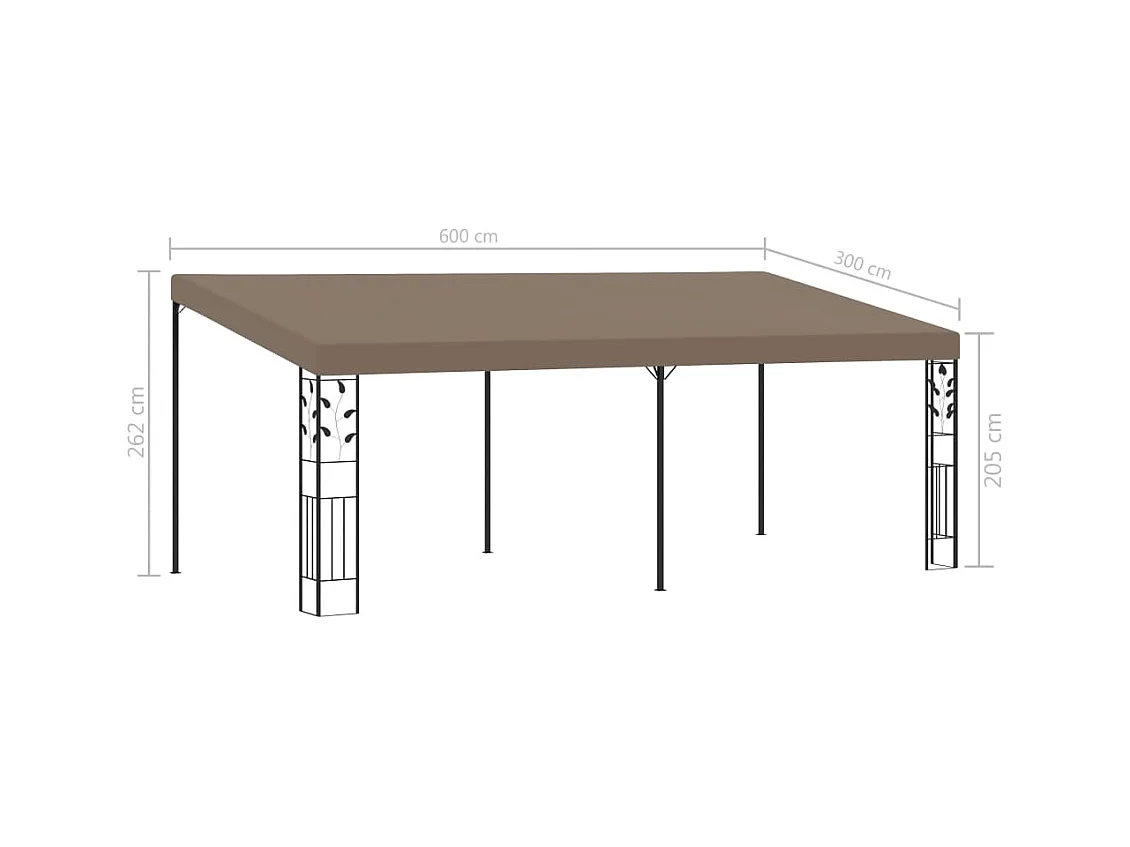 Belvédère mural 6x3x2,5 m Taupe