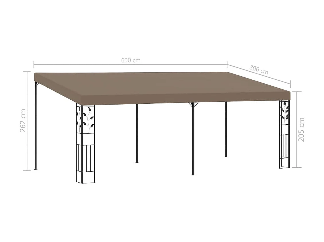 Belvédère mural 6x3x2,5 m Taupe