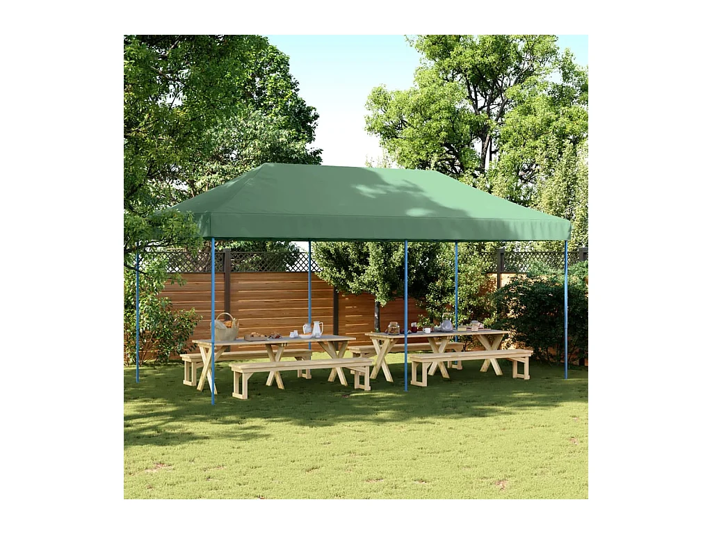 Tenda pieghevole pop-up verde per ricevimenti 580x292x315 cm