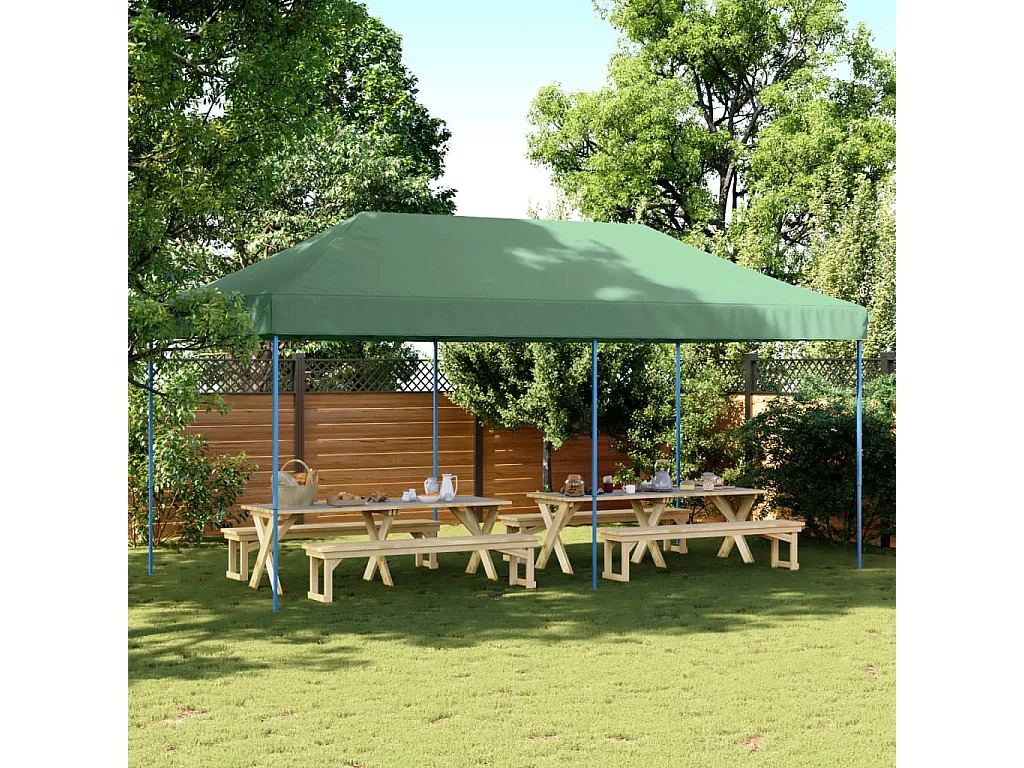 Carpa de recepción plegable verde 580x292x315 cm
