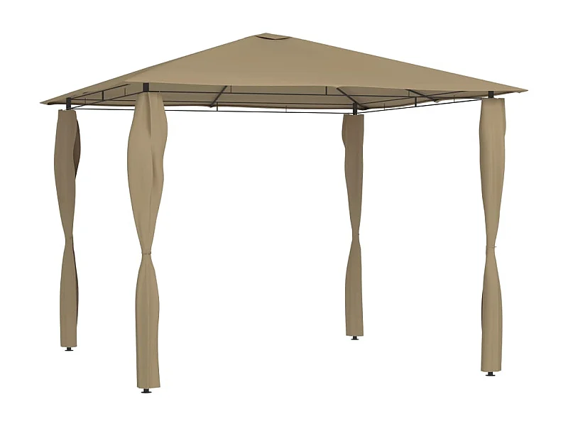 Cenador con cubierta para postes 3x3x2,6 m Taupe 160 g/m²