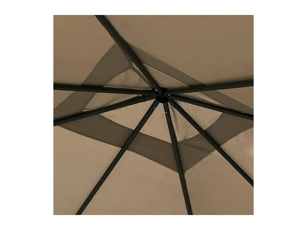 Cenador con cubierta para postes 3x3x2,6 m Taupe 160 g/m²