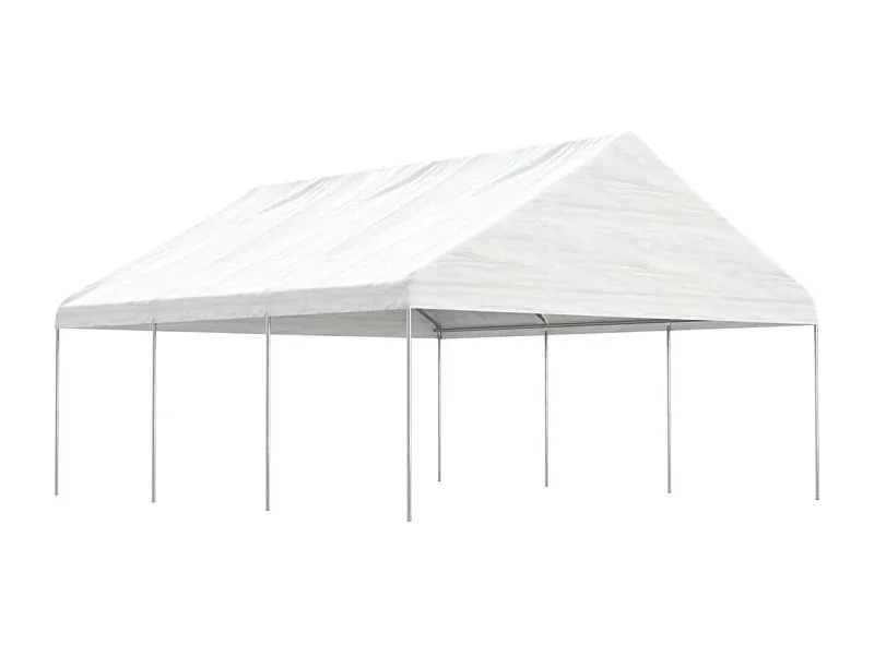 Belvédère avec toit blanc 6,69x5,88x3,75 m polyéthylène