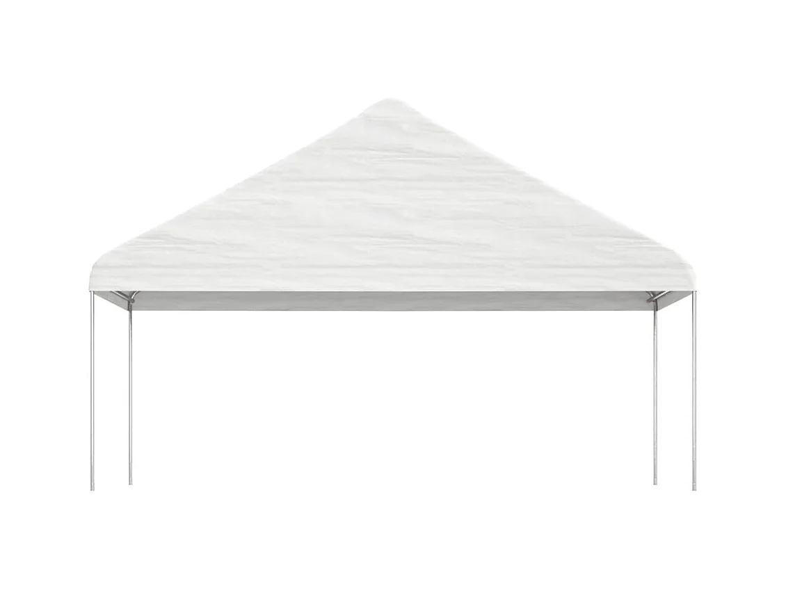 Belvédère avec toit blanc 6,69x5,88x3,75 m polyéthylène