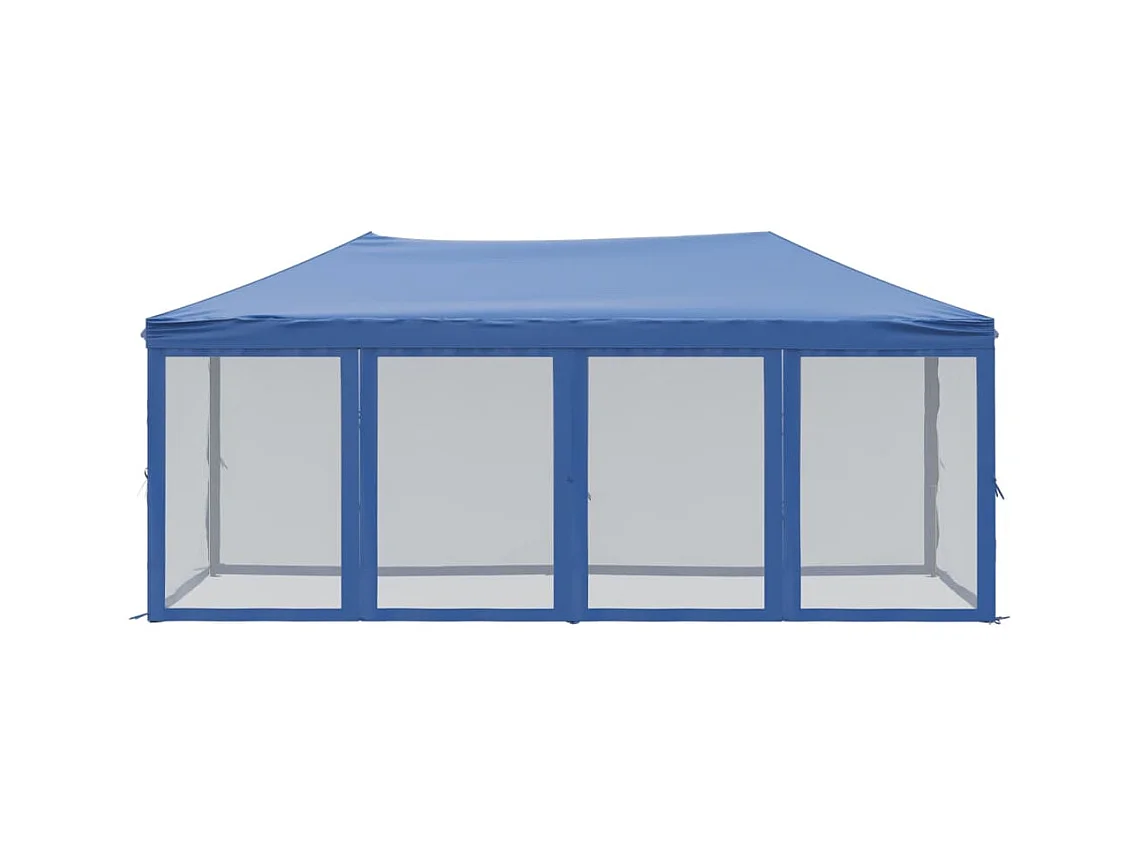 Opvouwbare ontvangsttent met wanden Blauw 3x6 m