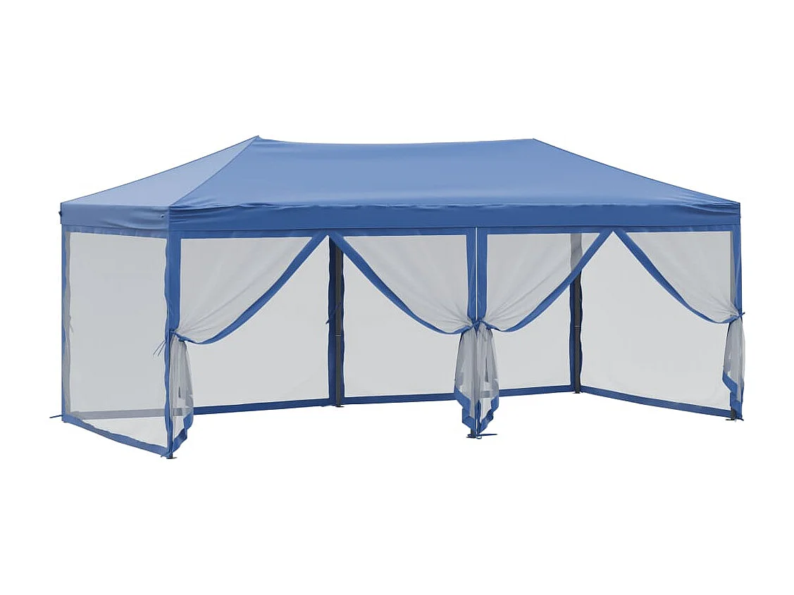 Carpa de recepción plegable con paredes Azul 3x6 m