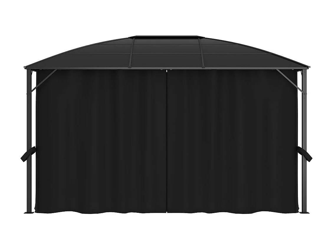 Cenador con cortinas 400x300x265 cm Antracita