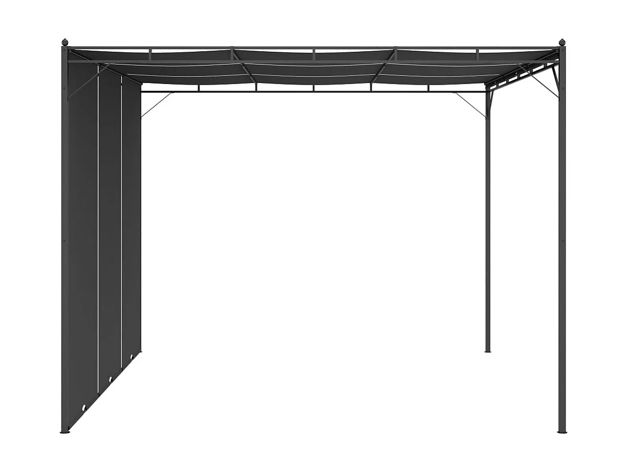 Cenador de jardín con cortina lateral 3x3x2,25 m Antracita