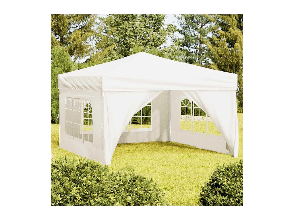Carpa plegable para fiestas con paredes Crema 3x3 m