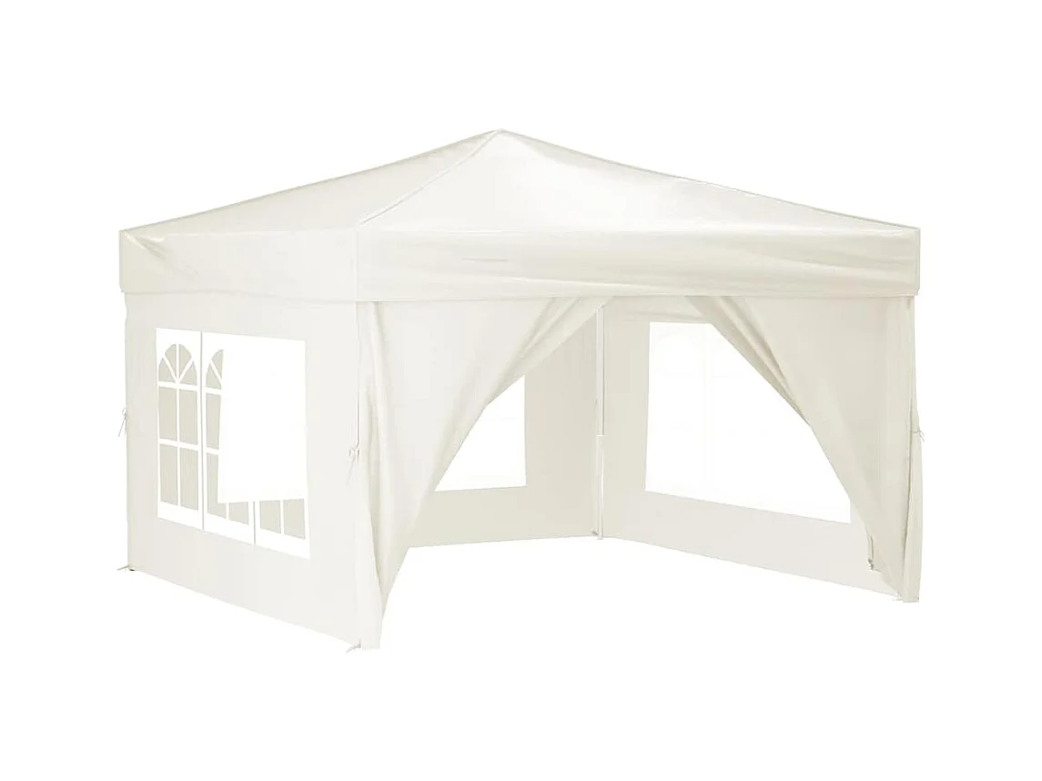 Carpa plegable para fiestas con paredes Crema 3x3 m