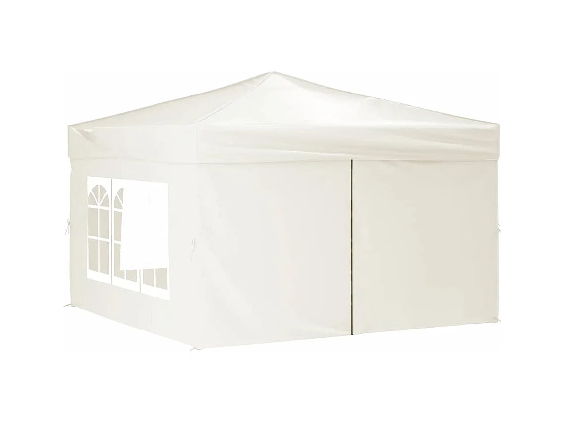 Carpa plegable para fiestas con paredes Crema 3x3 m