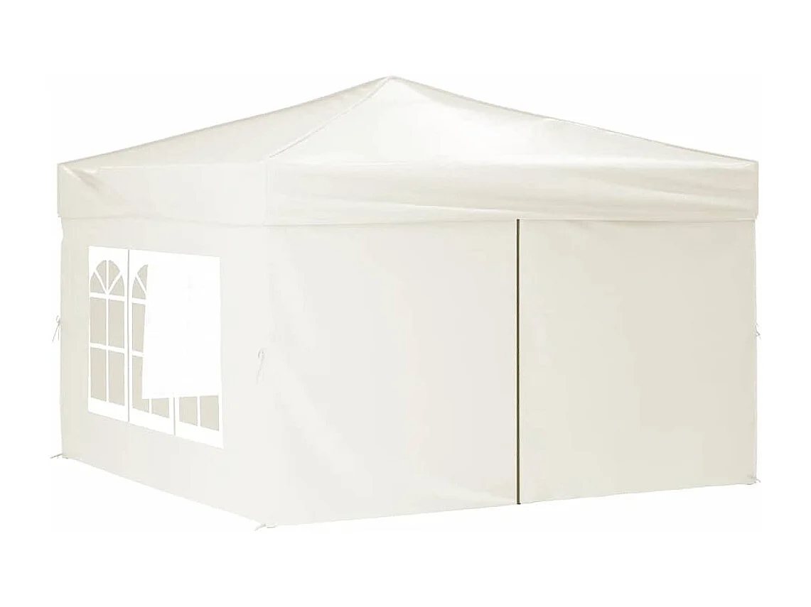 Carpa plegable para fiestas con paredes Crema 3x3 m