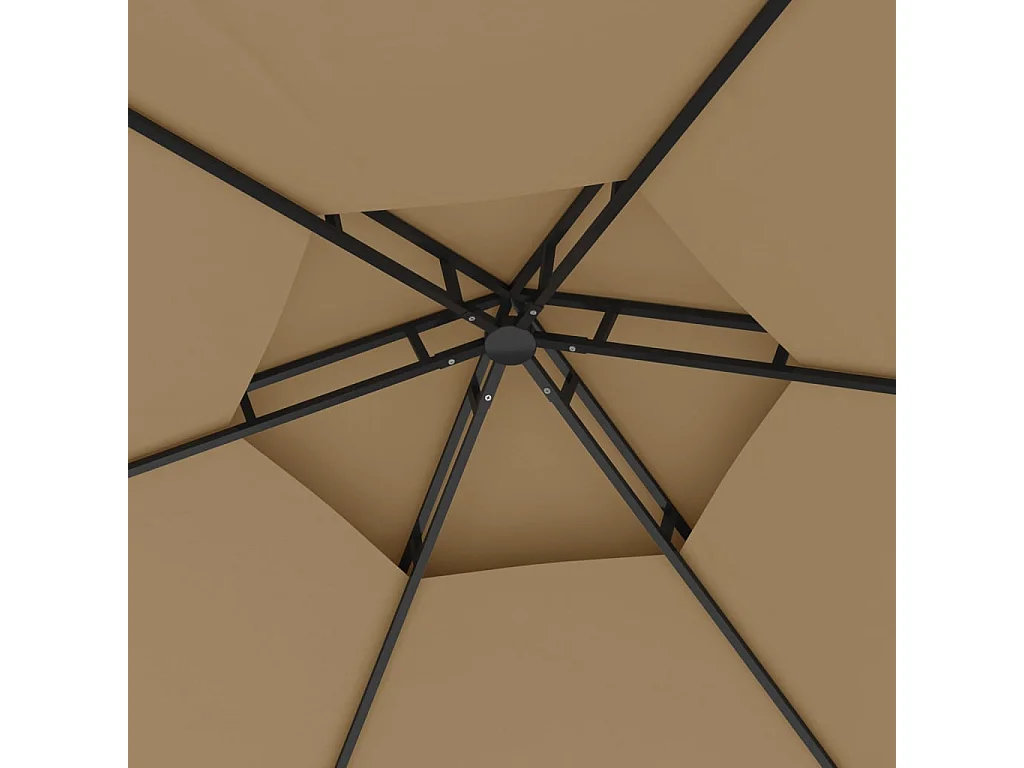 Belvédère avec parois 3,1x2,7 m Taupe