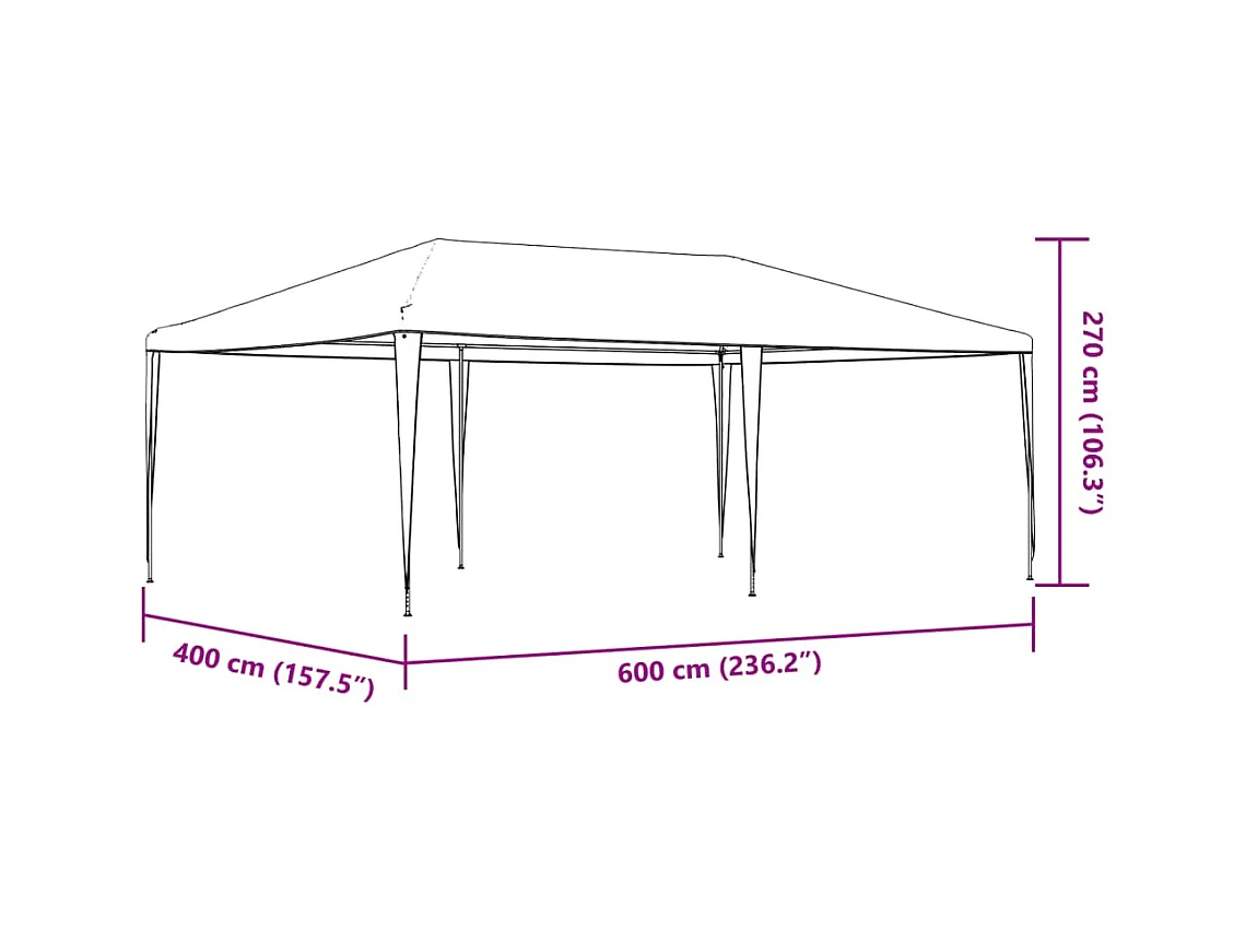 Tente de réception professionnelle 4x6 m Vert 90 g/m²
