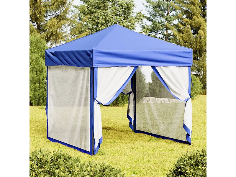 Carpa de recepción plegable con paredes Azul 2x2 m