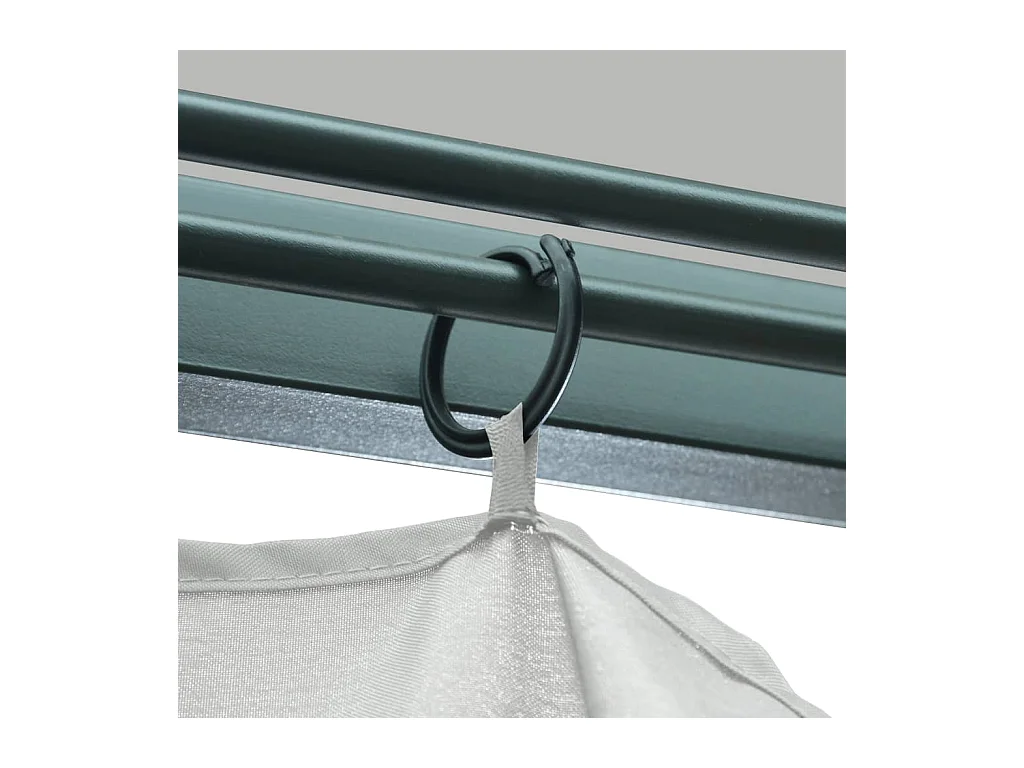 Gazebo con cortina 300x300 cm Aluminio Crema