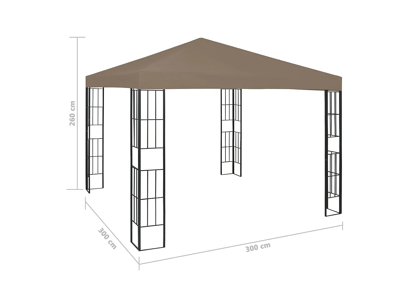 Belvedere 3x3 m Taupe