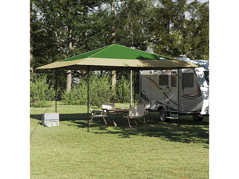 Carpa plegable de tela verde 400 x 400 cm
